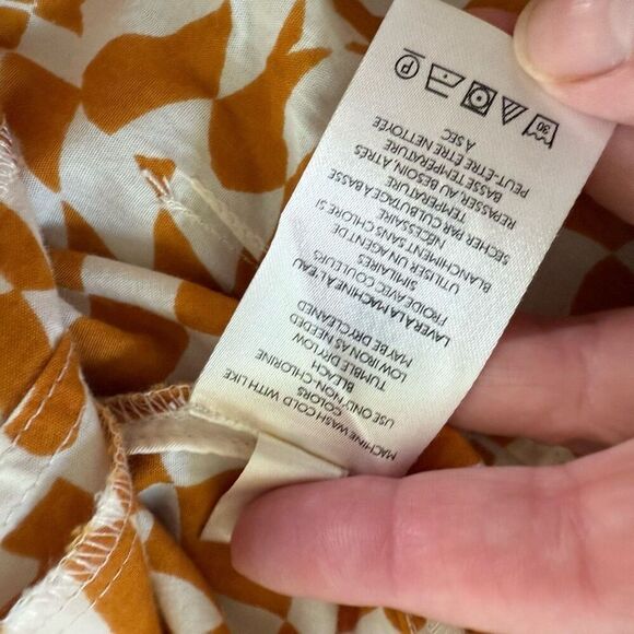 Free People Menorca Mustard Psychedelic Check Wide-Leg Cropped Pants 0 - Picture 9 of 10